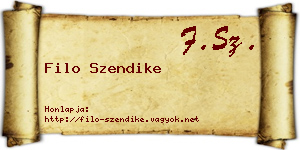 Filo Szendike névjegykártya